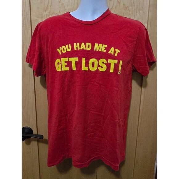 Vintage American Eagle T-Shirt With "You Had Me At Get Lost!" Single stitch - Picture 1 of 11